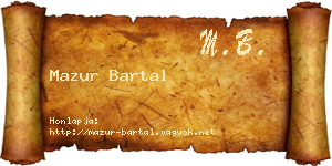 Mazur Bartal névjegykártya